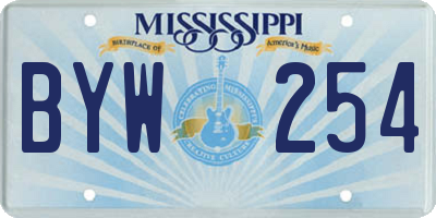 MS license plate BYW254