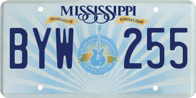 MS license plate BYW255