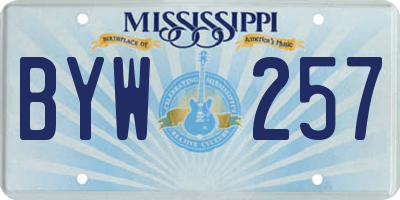 MS license plate BYW257