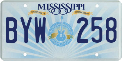 MS license plate BYW258