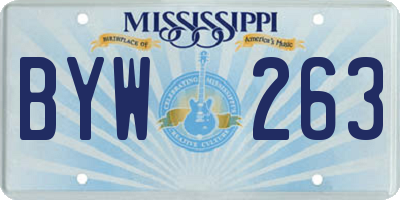 MS license plate BYW263