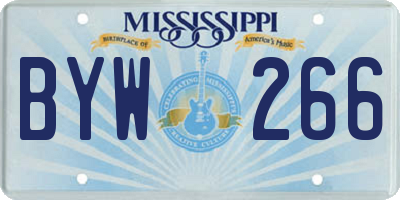 MS license plate BYW266