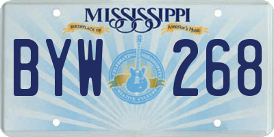 MS license plate BYW268