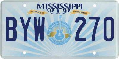 MS license plate BYW270