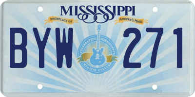 MS license plate BYW271