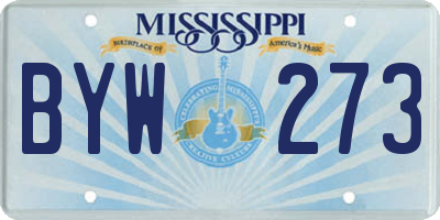 MS license plate BYW273