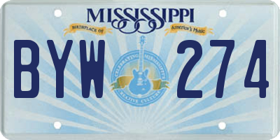 MS license plate BYW274