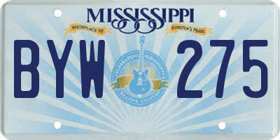 MS license plate BYW275