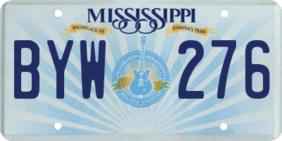 MS license plate BYW276