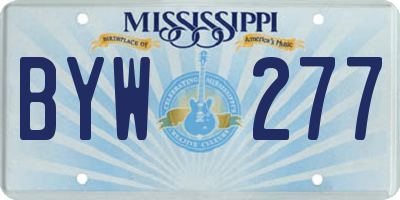 MS license plate BYW277