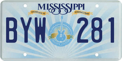 MS license plate BYW281