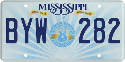 MS license plate BYW282