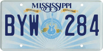 MS license plate BYW284