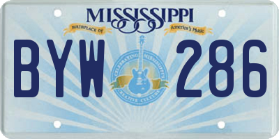 MS license plate BYW286