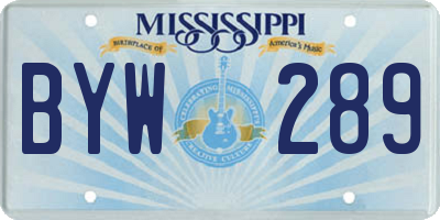 MS license plate BYW289