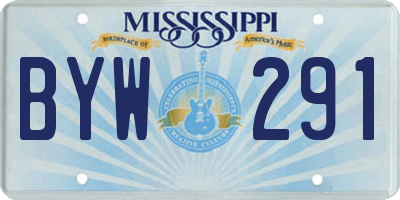 MS license plate BYW291