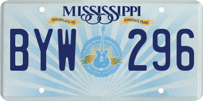 MS license plate BYW296