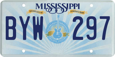 MS license plate BYW297