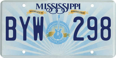 MS license plate BYW298