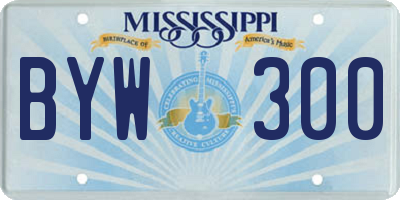 MS license plate BYW300