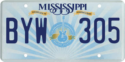 MS license plate BYW305