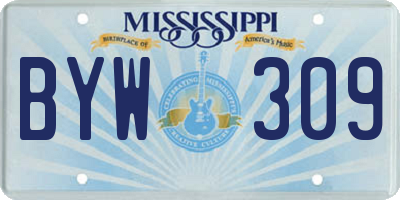 MS license plate BYW309