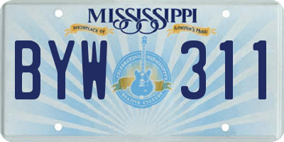MS license plate BYW311