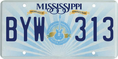 MS license plate BYW313