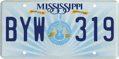 MS license plate BYW319
