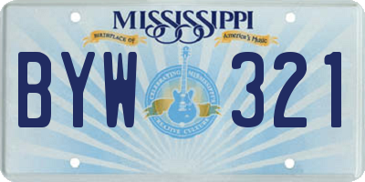 MS license plate BYW321