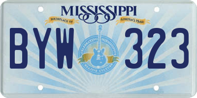 MS license plate BYW323