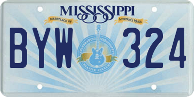 MS license plate BYW324