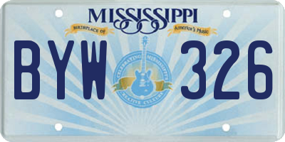 MS license plate BYW326