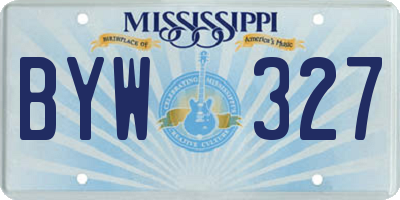 MS license plate BYW327