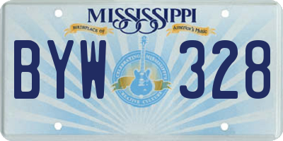 MS license plate BYW328