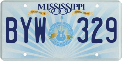 MS license plate BYW329