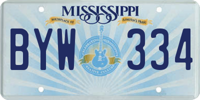 MS license plate BYW334