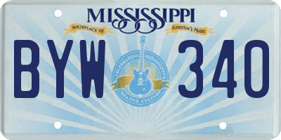 MS license plate BYW340