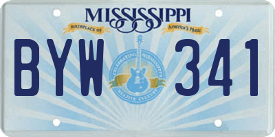MS license plate BYW341
