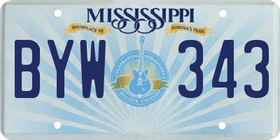 MS license plate BYW343
