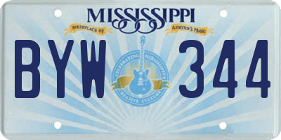 MS license plate BYW344