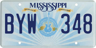 MS license plate BYW348