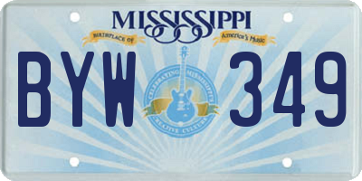 MS license plate BYW349