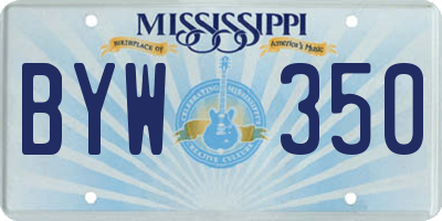 MS license plate BYW350