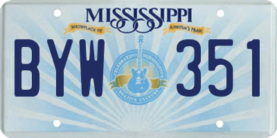 MS license plate BYW351