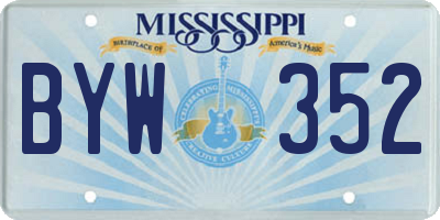 MS license plate BYW352
