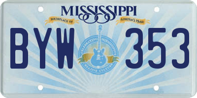 MS license plate BYW353