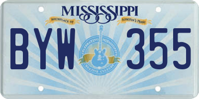 MS license plate BYW355