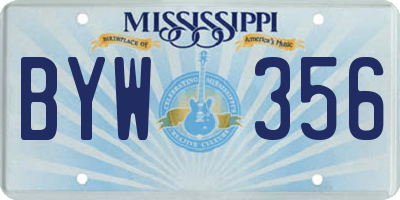 MS license plate BYW356