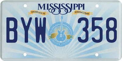 MS license plate BYW358